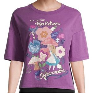 Disney Alice in Wonderland "In The Golden Afternoon" Graphic T-Shirt Juniors XL